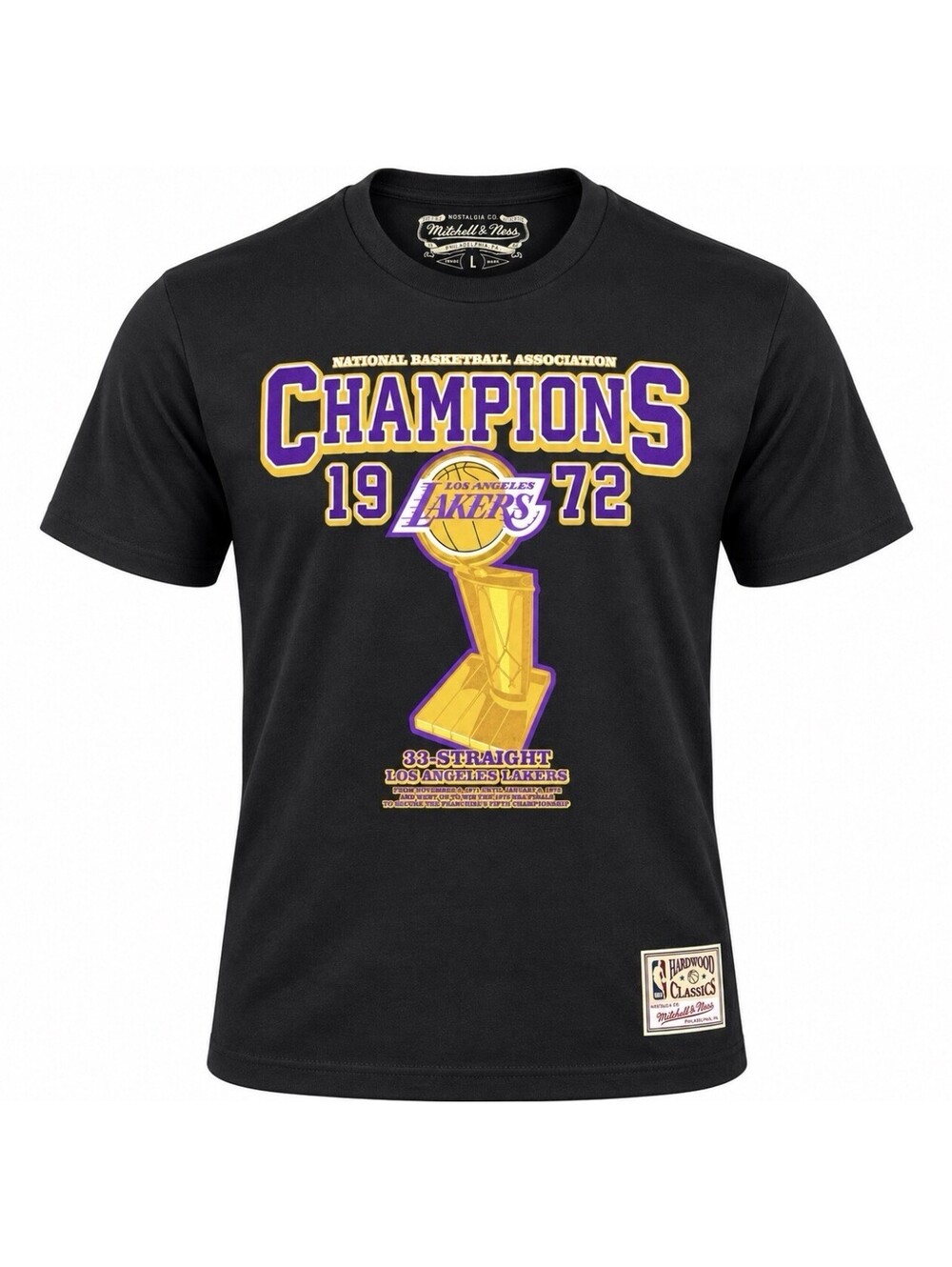Mitchell & Ness Lakers 1972 Champions T-Shirt Men’s Large Black NBA Hardwood NWT